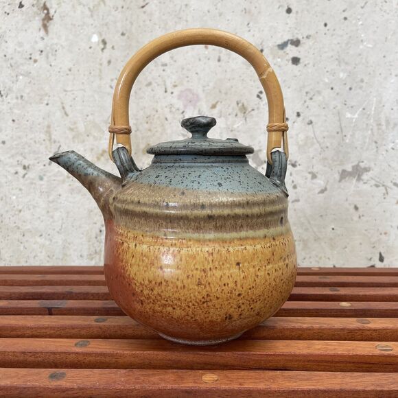 Rare Vintage Wally Schwab Flameware Ceramic Teapot w/ 2 Mugs - Picture 2 of 15